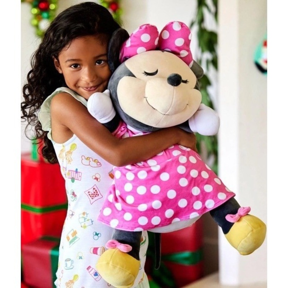 New Disney Parks Cuddleez Plush Minnie‎ Mouse Figure Jumbo Snuggle Buddy 24"